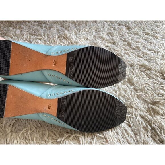 Matiko Shoes Ballet Flats Slip On Light Blue Leather 38.5 / 8.5 Turquoise - Picture 6 of 8